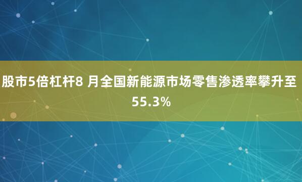 股市5倍杠杆8 月全国新能源市场零售渗透率攀升至 55.3%